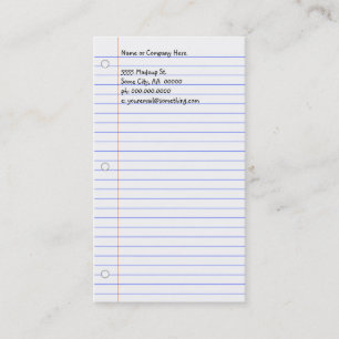 notebook paper business card