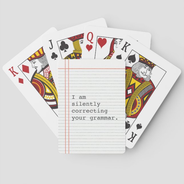 Notebook Paper custom quote funny Teacher Gift Playing Cards (Back)