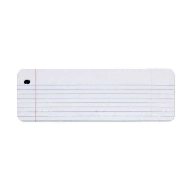 Notebook Paper Label (Front)