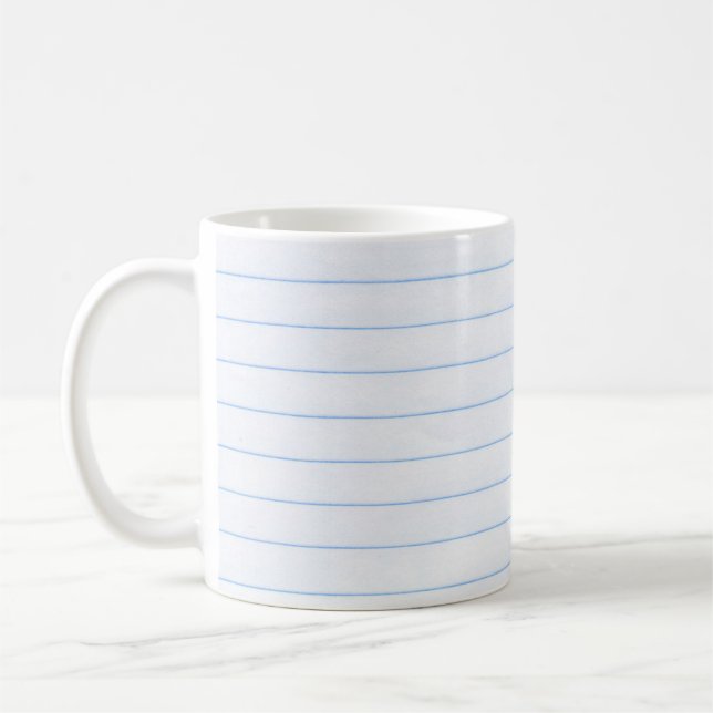 Notebook paper paper texture lines coffee mug (Left)