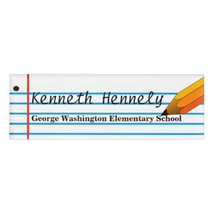 Notebook Paper Teacher's Custom Name Tag