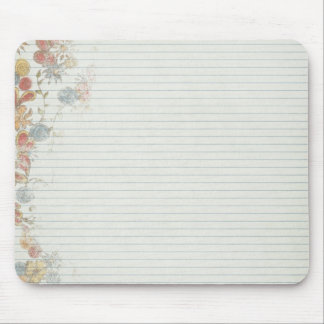 Notebook paper with flower mouse mat