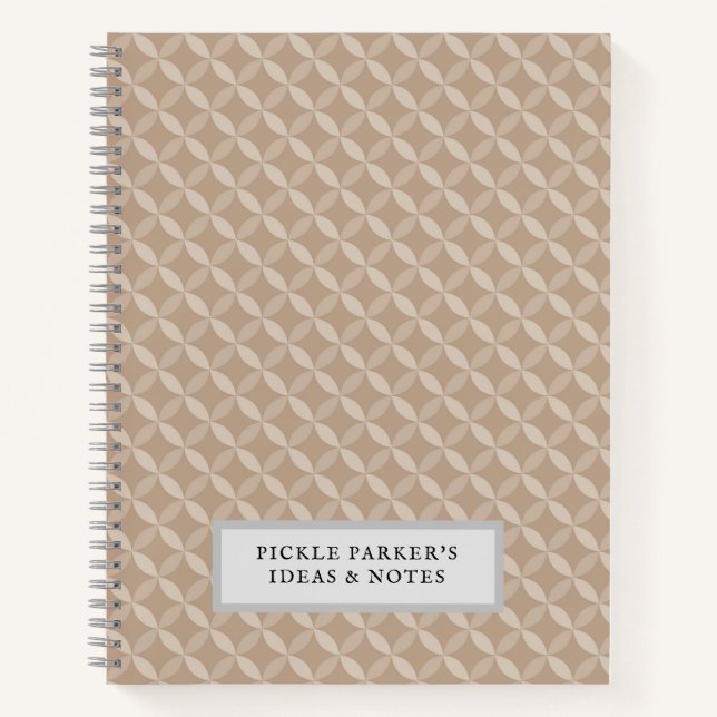 Notebook Personalised Retro Geometric Pattern (Front)