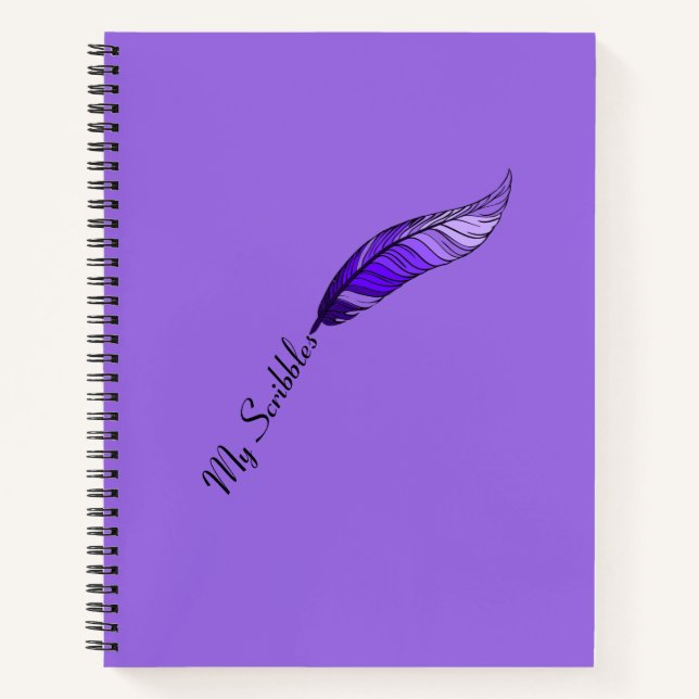 Notebook - Purple Feather Pen (Front)