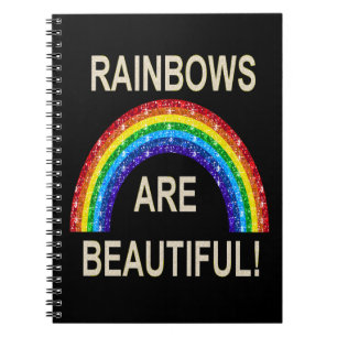 Notebook Rainbows Are Beautiful Glitter