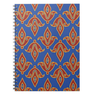 Notebook, Red, Blue, Gold Fleur de Lys Pattern Notebook