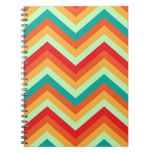 Notebook Retro Zig Zag Chevron Pattern
