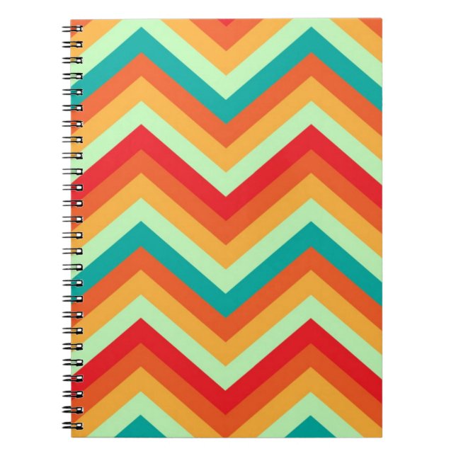 Notebook Retro Zig Zag Chevron Pattern (Front)