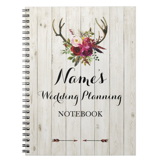 Notebook Rustic Wedding Planning Ideas Notes Bride (Front)