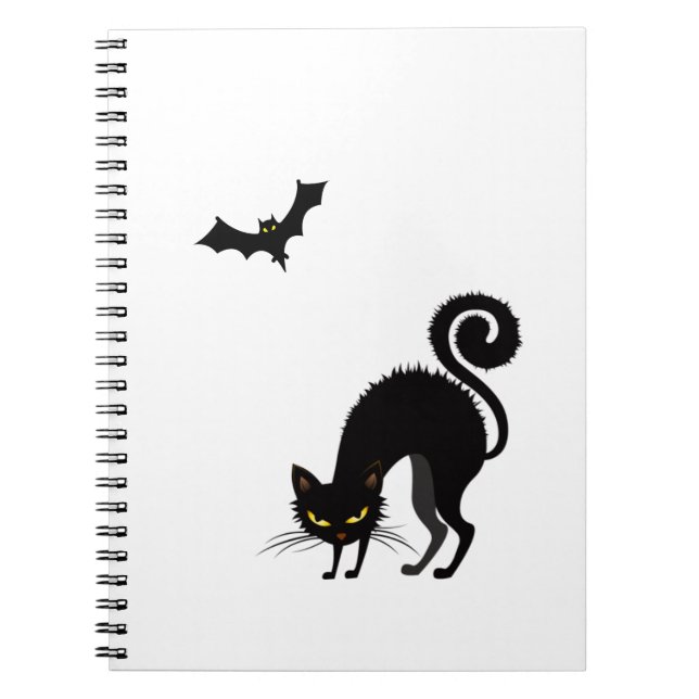 Notebook - Spooked Black Cat (Front)