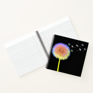 Notebook Square Dandelions Seeds Neon