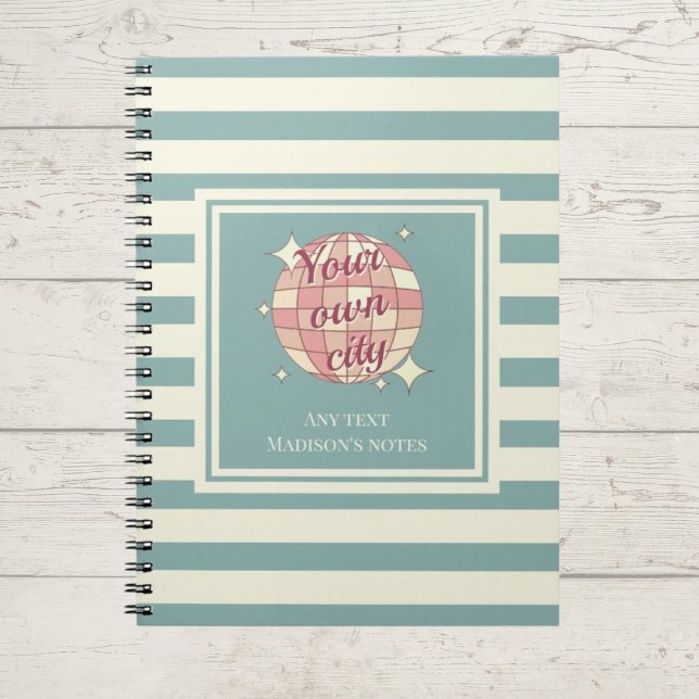 Notebook stripes customisable city name journal (Creator Uploaded)