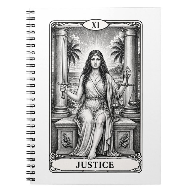 Notebook - Tarot Card Justice (Front)