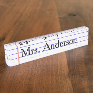 Notebook Teacher Nameplate for desk