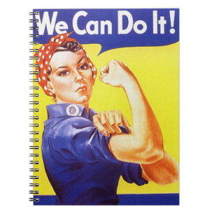 Notebook Vintage Rosie The Riveter We Can Journal
