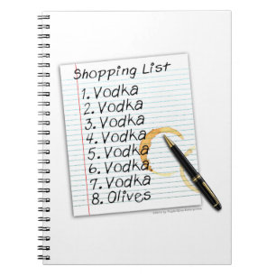 NOTEBOOK, VODKA SHOPPING LIST NOTEBOOK