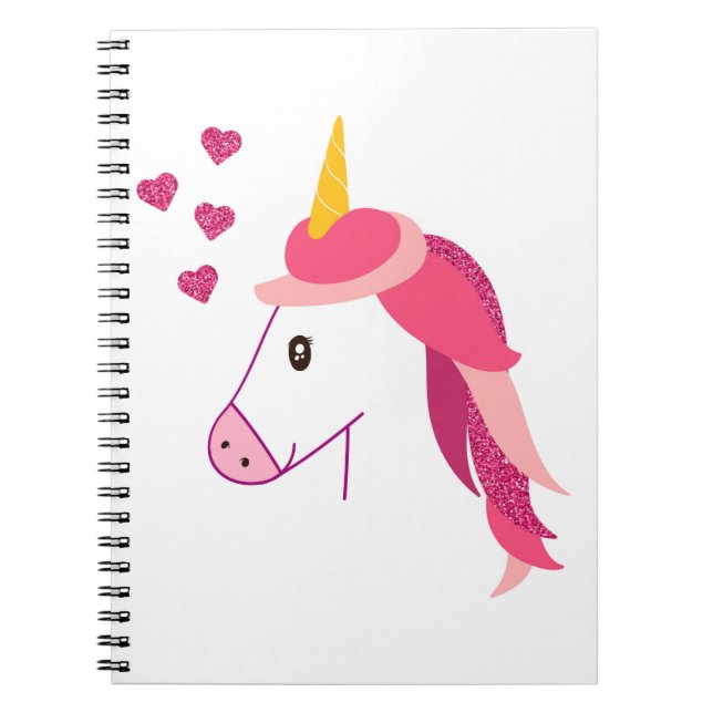  Notebook with a unicorn for a girl. (Front)