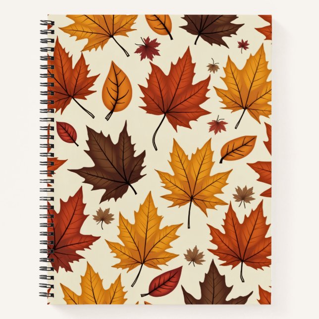 Notebook with autumn leaves pattern (Front)