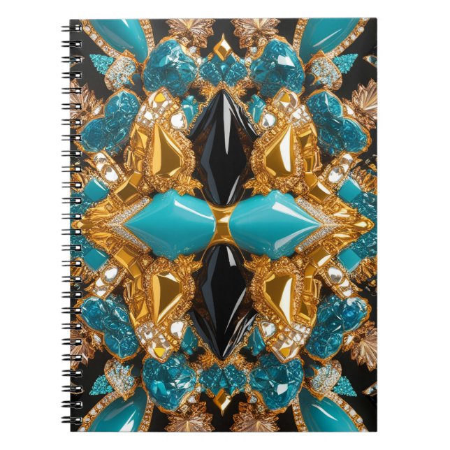 Notebook with Bahamas Colours Abstract Design (Front)