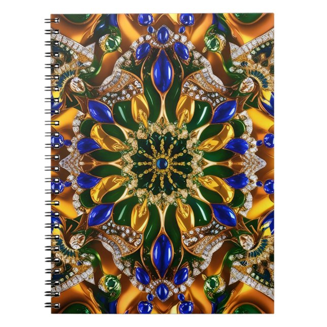 Notebook with Brazil Colours Abstract Design (Front)