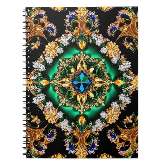 Notebook with Brazilian Colours Abstract Design (Front)