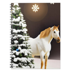 Notebook with Christmas tree and horse