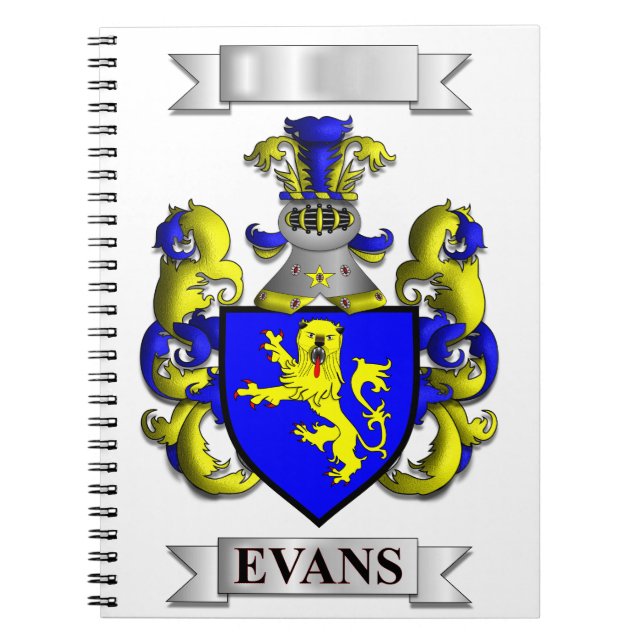 Notebook with Evans Surname And Shield (Front)
