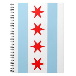 Notebook with Flag of Chicago, Illinois State