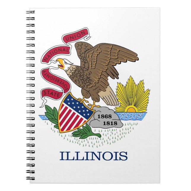 Notebook with Flag of Illinois State (Front)