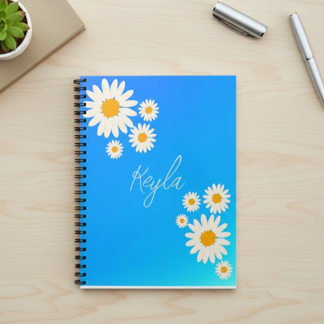Notebook with gradient Rose and Daisies (Creator Uploaded)