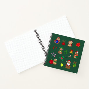 Notebook with New Year's capybaras