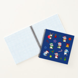 Notebook with New Year's penguins