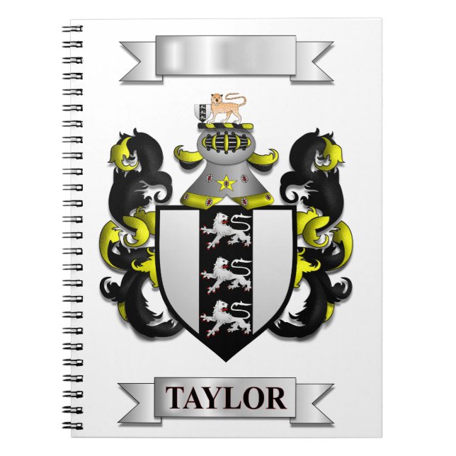 Notebook with taylor Surname And Shield (Front)