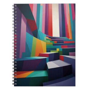 Notebook with Vibrant Staircase Design