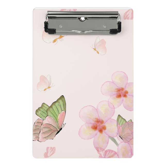 Notebook with Whimsical Butterfly Design Mini Clipboard (Front)