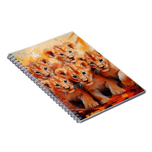 Notebooks - Five Lion Cubs Artwork
