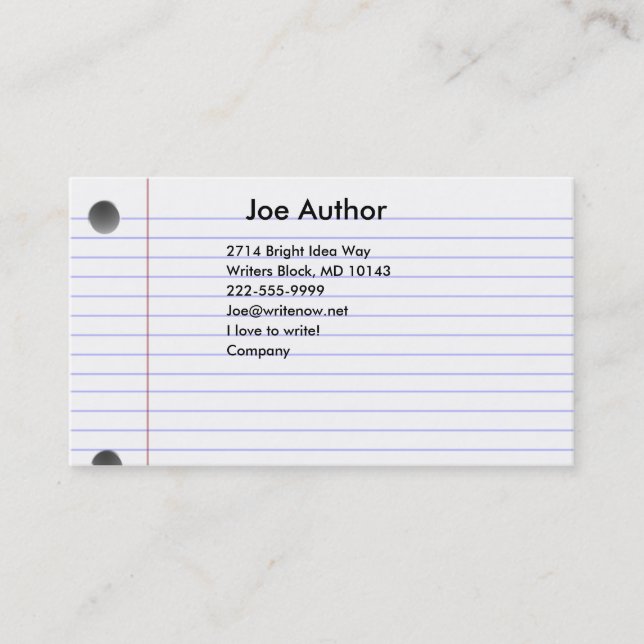Notecard Business Card (Front)
