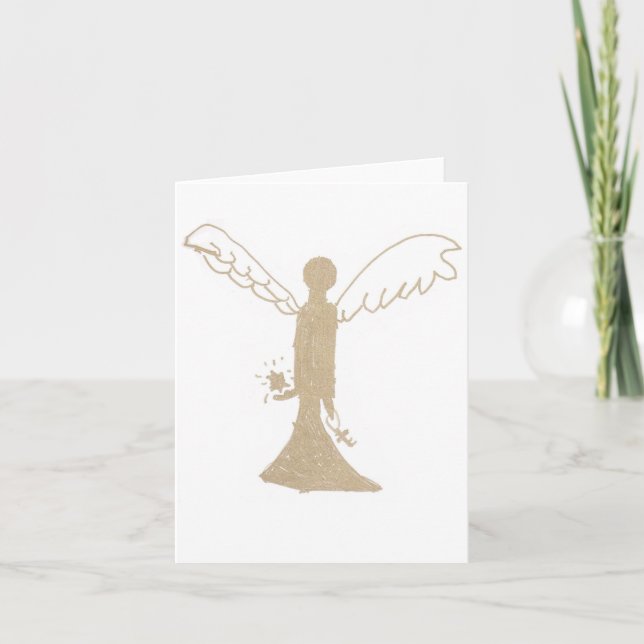 Notecard, Gold Angel Holiday Card (Front)