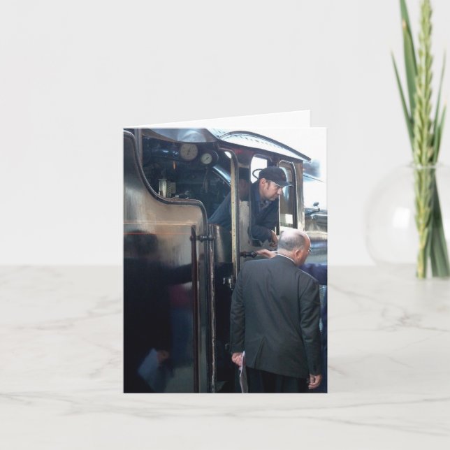 Notecard: In Charge of the Steam Train Card (Front)