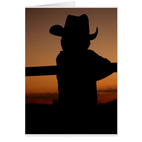 Notecard 'Lil Cowboy Silhouette Sunset