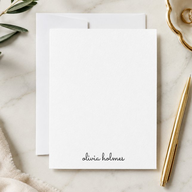 Notecard | Personalised Minimalist Name Stationery (Stylish handwritten name note cards by Guava - relaxed, modern, and easily customizable)