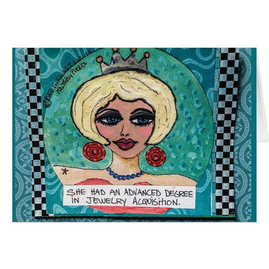 Notecard-she had an advanced degree card