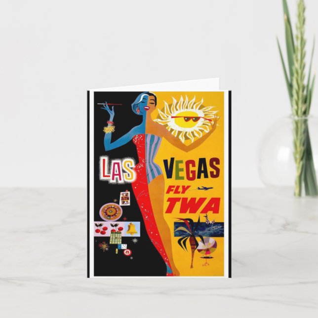 Notecard-Vintage Travel-Las Card (Front)