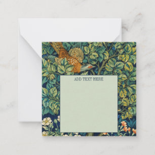 NOTECARD WITH WILLIAM MORRIS "PHEASANT" DESIGN