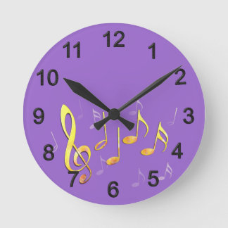 Notenschlüssel und Noten Round Clock