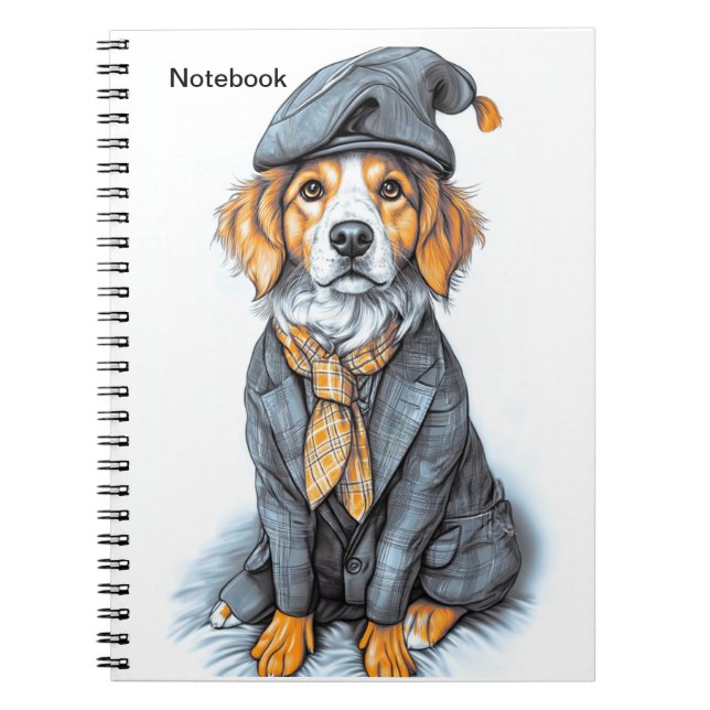 Notepad.A dog in a suit.Business style. Notebook (Front)