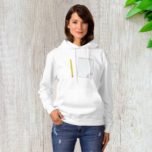 Notepad And Pencil Womens Hoodie