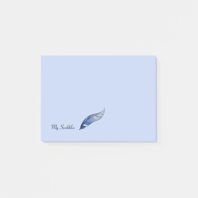 Notepad - Blue Feather Pen (Front)