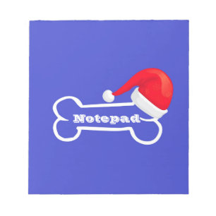 Notepad Blue Santa Hat Bone