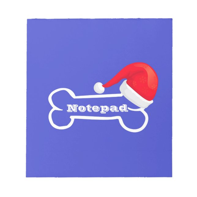 Notepad Blue Santa Hat Bone (Front)